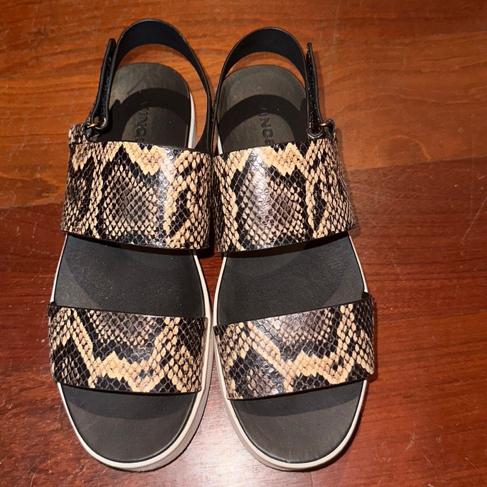 VINCE snake skin Sandals